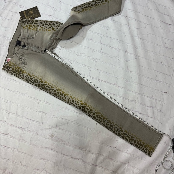 TRUE RELIGION BRAND JEANS “JUDE” Gray Leopard Print Women's Skinny Denims 24 NWT - Picture 11 of 16